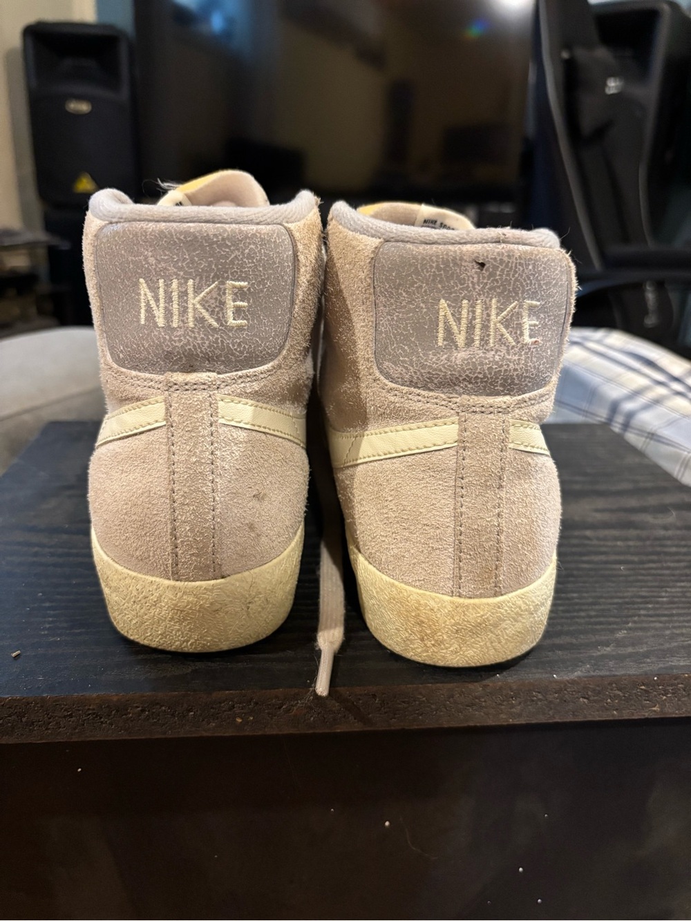 Nike Beige Suede High-Top Sneakers